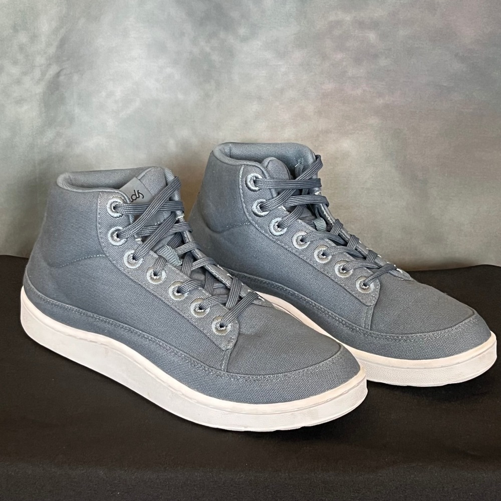 Allbirds Canvas Pacer Mid Blue Gray High Top Lace Up‎ Sneakers Shoes Size 9